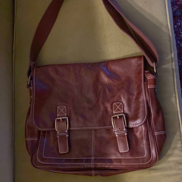 Fossil Bags Fossil Rich Brown Leather Messenger Bag Computer Laptop